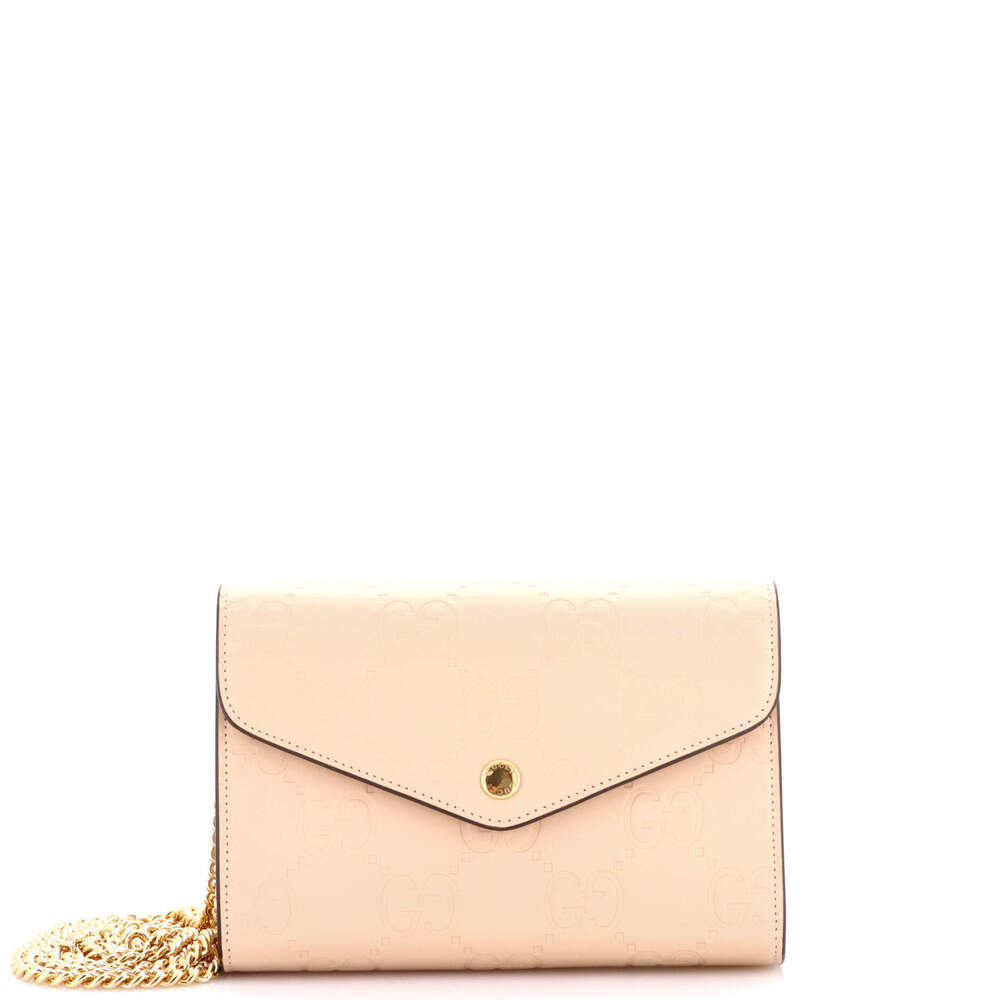Gucci Envelope Wallet on Chain Guccissima Leather